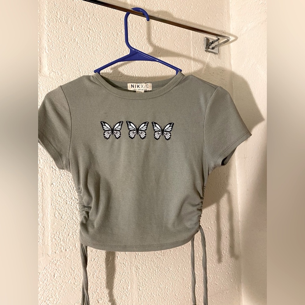 Pull string crop tee